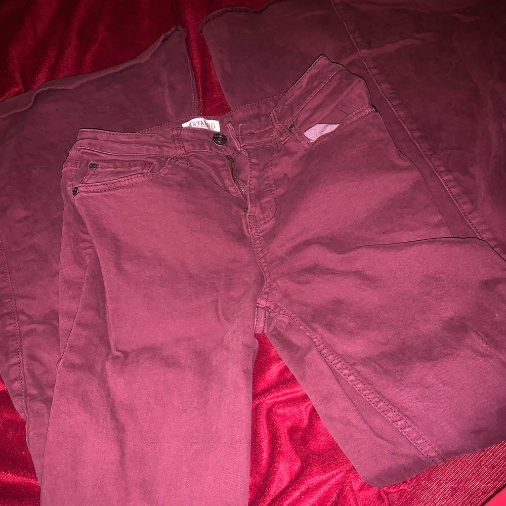 Shyanne Women's Deep Red Flare Jeans